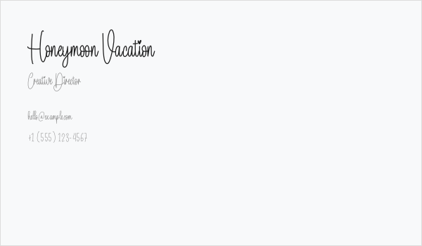 Honeymoon Vacation Business Card