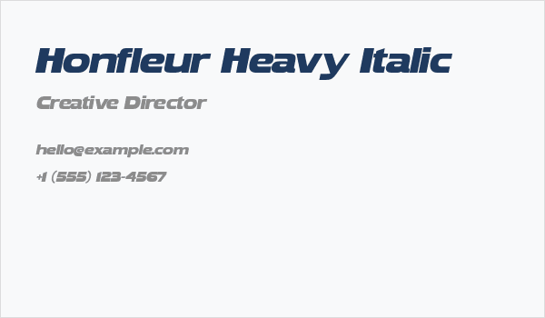 Honfleur Heavy Italic Business Card