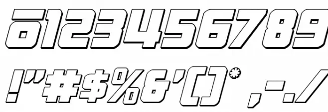 Hong Kong Hustle 3D Italic Italic Font OTHER CHARS