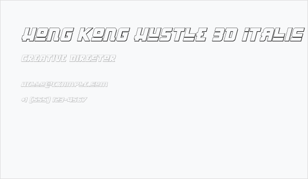 Hong Kong Hustle 3D Italic Italic Business Card