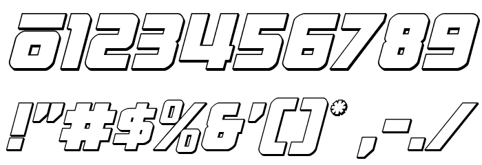 Hong Kong Hustle 3D Italic Font OTHER CHARS