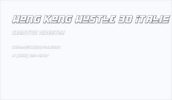 Hong Kong Hustle 3D Italic Business Card