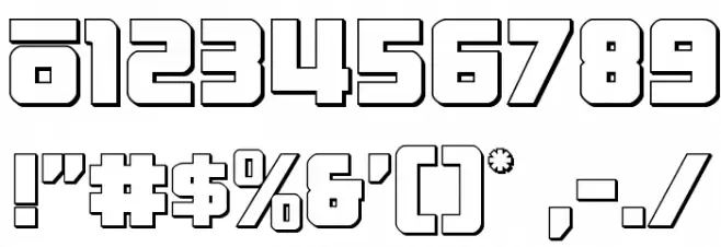 Hong Kong Hustle 3D Regular Font OTHER CHARS