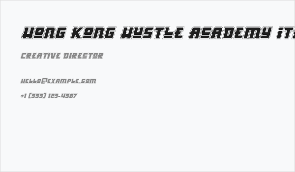Hong Kong Hustle Academy Italic Business Card