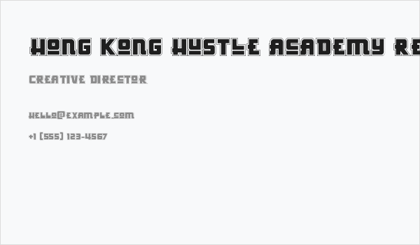 Hong Kong Hustle Academy Regular Business Card