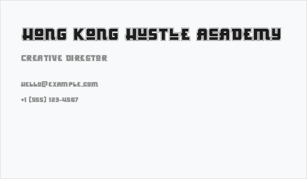 Hong Kong Hustle Academy Business Card