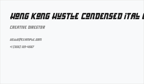 Hong Kong Hustle Condensed Ital Condensed Italic Business Card