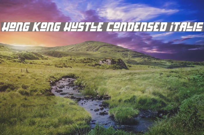 Hong Kong Hustle Condensed Italic Font examples