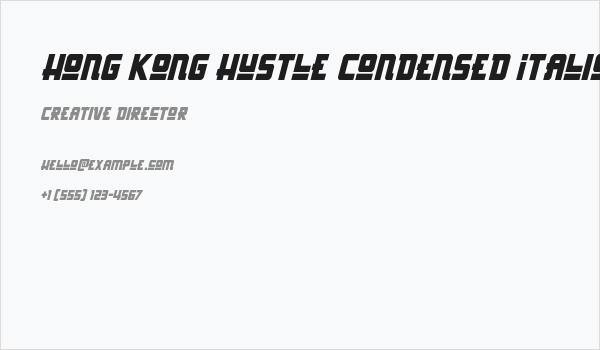 Hong Kong Hustle Condensed Italic Business Card