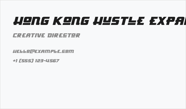Hong Kong Hustle Expanded Italic Business Card