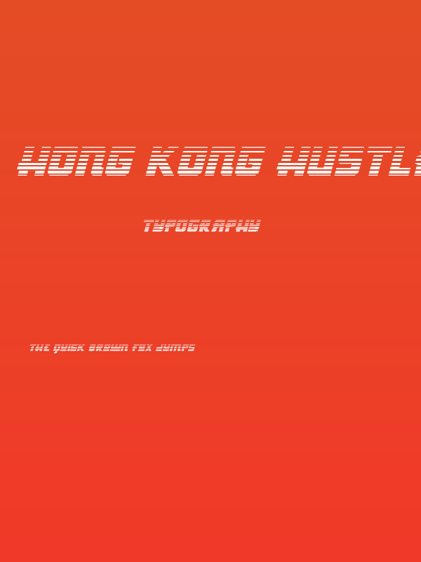 Hong Kong Hustle Gradient Itali Italic Poster