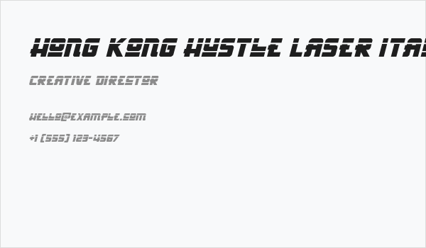 Hong Kong Hustle Laser Italic Business Card
