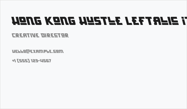 Hong Kong Hustle Leftalic Italic Business Card