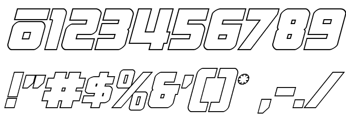 Hong Kong Hustle Outline Italic Font OTHER CHARS