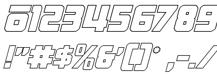 Hong Kong Hustle Outline Italic Font OTHER CHARS