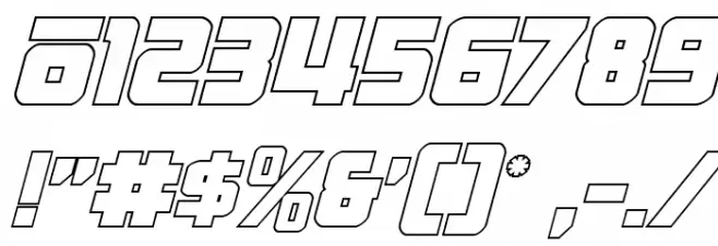 Hong Kong Hustle Outline Italic Font OTHER CHARS