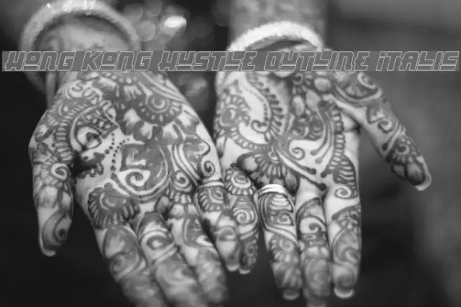 Hong Kong Hustle Outline Italic  examples