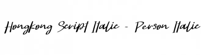 Hongkong Script Italic - Person Italic  Frei Schriftart Herunterladen