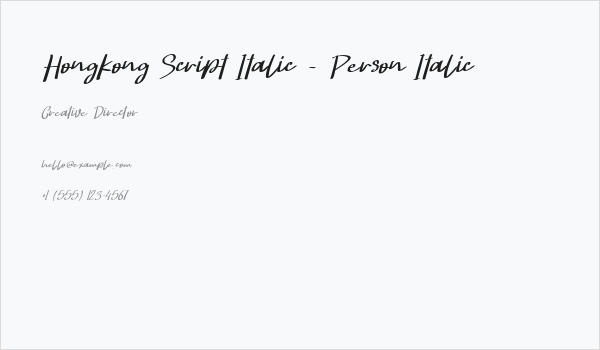 Hongkong Script Italic - Person Italic Business Card