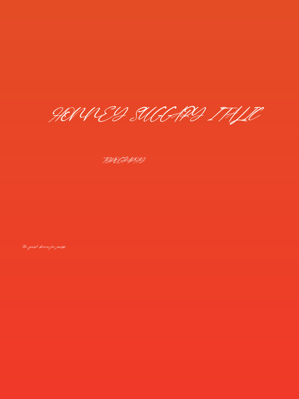 Honney Suggary Italic Poster