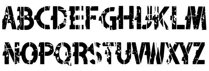 Hood Army Stencil Font LOWERCASE