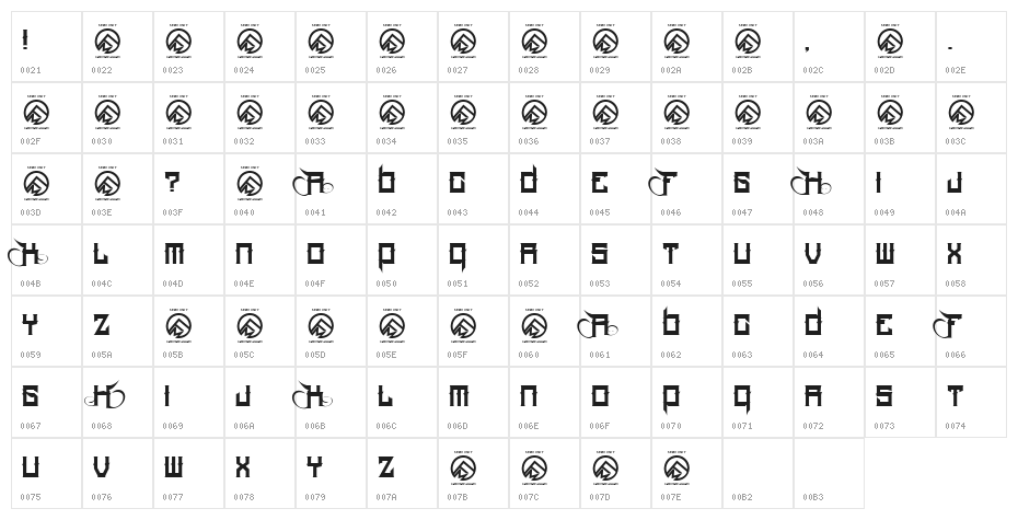 Hood Rich Regular Character Map