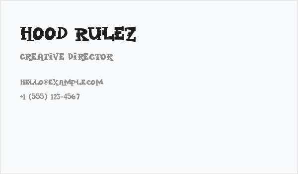 Hood Rulez Business Card