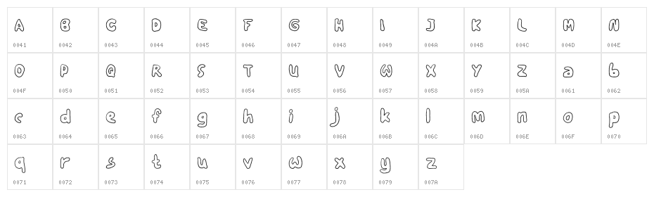 HooeyDEMO-Regular Character Map