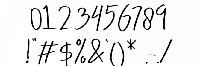 Hookie Font OTHER CHARS