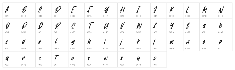 Hookypilots Free Regular Character Map