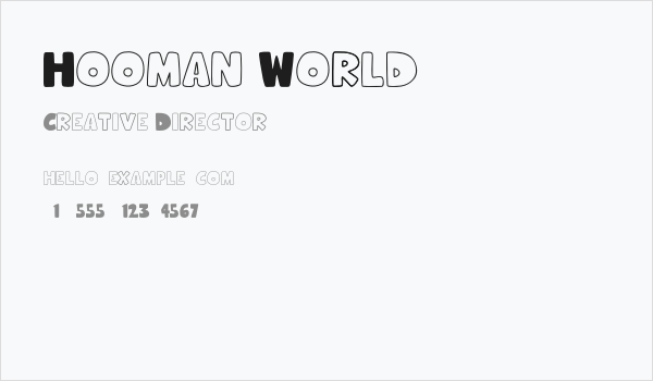 Hooman World Business Card
