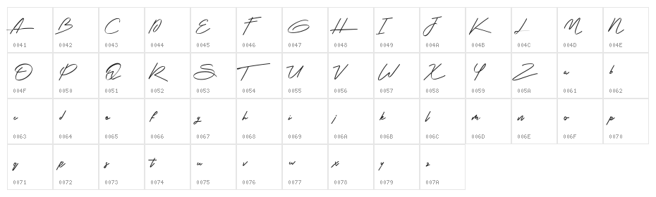 Hooney Vibes Free Regular Character Map