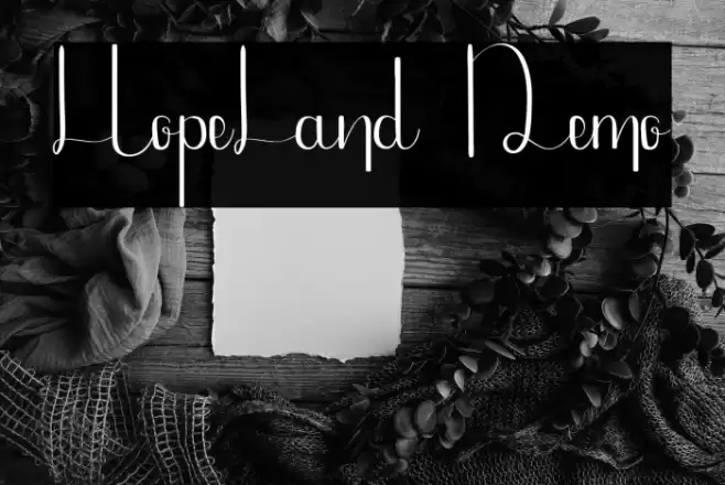 HopeLand Demo Font examples