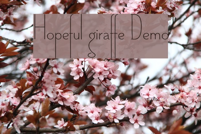 Hopeful giraffe Demo Font examples