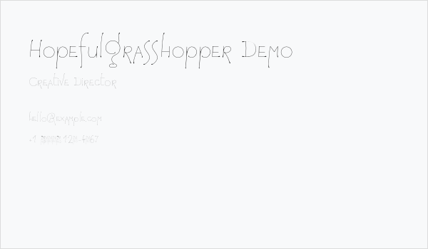 HopefulGrasshopper Demo Business Card