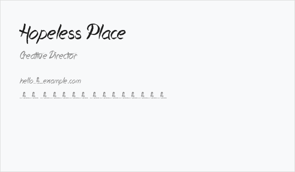 Hopeless Place Business Card