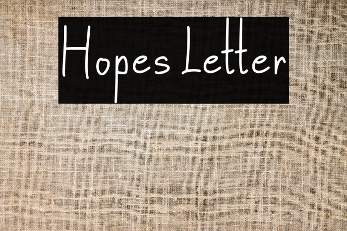Hopes Letter Example 2