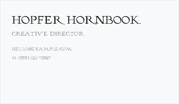 Hopfer Hornbook Business Card