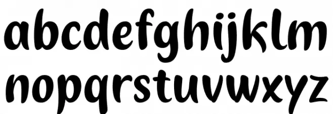 Hopia Schriftart Kleinbuchstaben