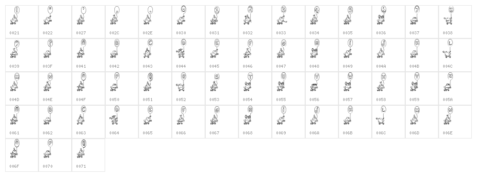 Hoppy Ribbitday Character Map
