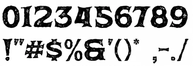 Horbse Textured Font OTHER CHARS