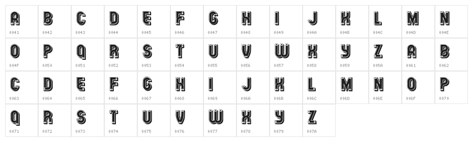 Horna Regular Character Map