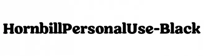 HornbillPersonalUse-Black  Fuentes Gratis Descargar