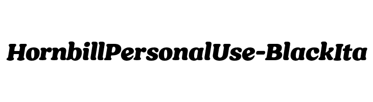 HornbillPersonalUse-BlackIta  免费字体下载