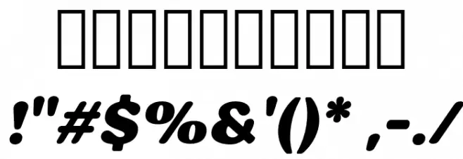 HornbillPersonalUse-BlackIta Font OTHER CHARS