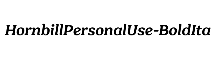 HornbillPersonalUse-BoldIta  font caratteri gratis