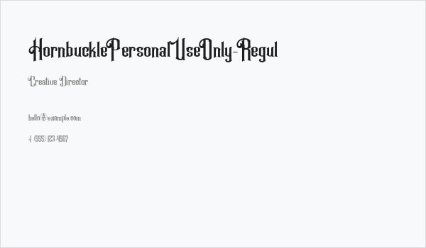 HornbucklePersonalUseOnly-Regul Business Card