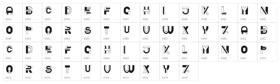 Hornstick Regular Character Map