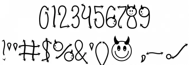 Horny Devils BV Font OTHER CHARS