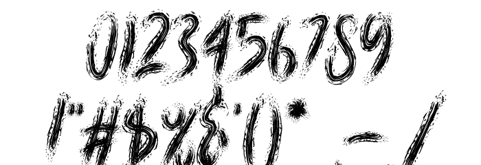 HorribleBrush Font OTHER CHARS